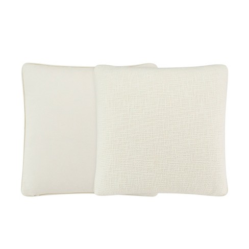 Ivory - White Textured throw pillows