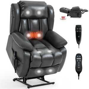 CLIHOME Dual Motor Infinite Position Electric Medium Size Power Lift Recliner Chair with 8-Point Vibration Massage and Lumbar Heating - 1 of 4