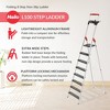 Hailo Folding Step Ladder, 8 Collapsible Non-Slip Steps with 12.2 Foot Reach for Garage, Home and Kitchen, L100 TopLine, Silver/Black - 3 of 4