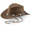 Collections Etc Natural Leather Buffalo Nickel Style Stud Hat - 4 of 4