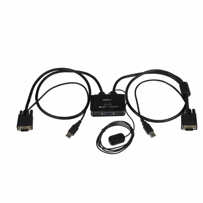StarTech 2 Port USB VGA Cable KVM Switch USB Powered with Remote Switch SV211USB