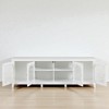71 Inch Antique TV Stand with Glass Doors, Solid Wood Frame, Metal Handles, Storage Cabinets, Entertainment Console Cabinet for Living Room - 4 of 4