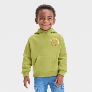 Grayson Mini Toddler Boys' Stay Sunny Hooded Fleece Sweatshirt - Olive Green - 1 of 4