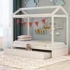 Twin Size Wood House Bed with Trundle for Bedroom - 2 of 4