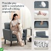 Modern Fabric Accent Chair Modern Wingback Living Room Chair Comfy Armchair Single Sofa Chair w/ Wood Legs - 4 of 4