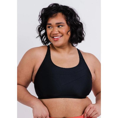 Calypsa - Women's Plus Size Racerback Swim Bra With Removable Cups
