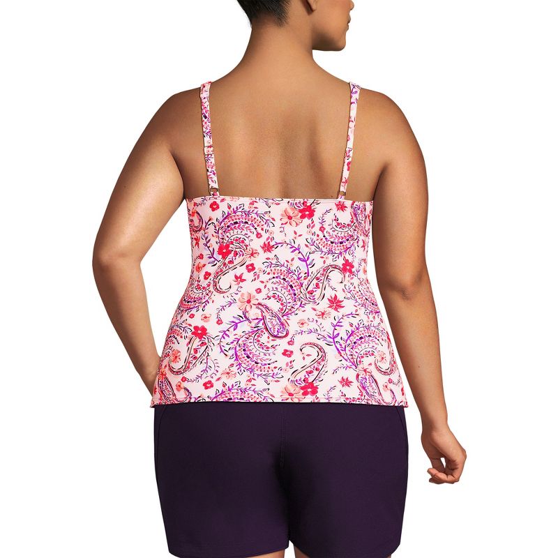 Lands' End Women's Plus Size DD-Cup Chlorine Resistant V-Neck Underwire Tankini Top Swimsuit Adjustable Straps, 2 of 4