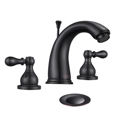 Yescom 3 Hole Bathroom Faucet Undermount Wall Mount Sink Faucet Widespread Mixer Taps w/Drain ORB Oil Rubbed Bronze
