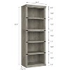 5-Shelf Bookcase, 67.4" Tall Wooden Bookshelf with Storage, Farmhouse Display Shelves for Home & Office - 4 of 4