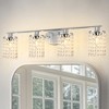 DORESshop 32 in. 4-Light Chrome Crystal Bathroom Vanity Light, Modern Wall Sconce for Bathroom and Kitchen Over Mirror - 2 of 4