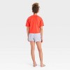 Girls' 2pc Short Sleeve America Stars Graphic T-Shirt & Boxer Shorts Pajama Set - art class™ Red - 2 of 4