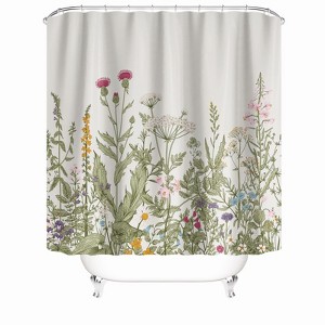 Large Tracts Of Flowers Shower Curtains for Bathroom Waterproof Fabric Bath Curtain Durable Soft Stylish Bathroom Decor 72x72 Inch - 1 of 1