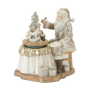 Christmas Santa with Paint Brush 6.5 Inch Height Resin Figurine Set of 2 for Festive Home Décor by Melrose - 1 of 3