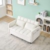 ModernLuxe Chaise Lounge Velvet Sofa Bed Convertible Sofa Sleeper Small Loveseat  Lazy Sofa Upholstered Armchair Reading Couch with Pillow & Pocket - 2 of 4
