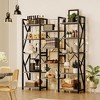Triple Wide 5 Tier Bookshelf Industrial Large Bookcase Display Rack - 4 of 4