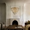 ALOADECOR Vintage Antique Gold Water Glass Tiered Chandelier for Dining Room - 2 of 4
