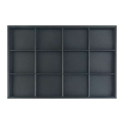 Unique Bargains PU Leather Jewelry Display Organizer Trays with Removable Dividers for Drawers