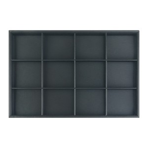 Unique Bargains PU Leather Jewelry Display Organizer Trays with Removable Dividers for Drawers - 1 of 4