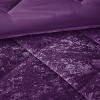 GlasFlength Bedding Sets King Cal King Velvet Comforter Set with Throw Pillow Elegant Mysterious Luxurious For Bedrooms, Purple, 21.65"*18.5"*11.02" - 4 of 4