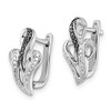 Black Bow Jewelry Black & White Diamond Scroll Omega Back Earrings in Sterling Silver - 2 of 4