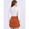 Allegra K Women's Corduroy Vintage Button Decor Ruffled Trim High Waist Mini Skirt - 4 of 4