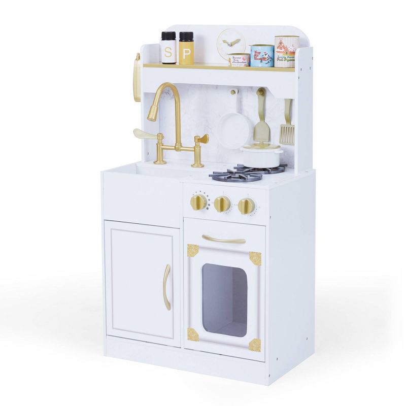 Teamson Kids Versailles Petite Classic Kids Wooden Play Kitchen White/Gold, 1 of 12