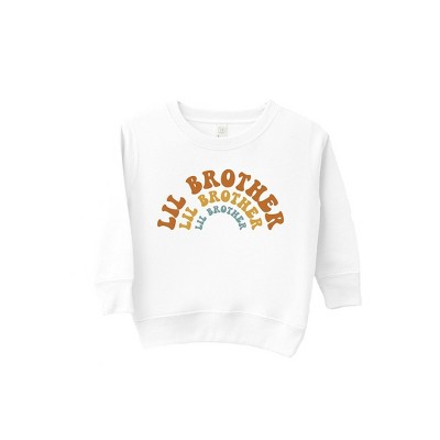 The Juniper Shop Lil Brother Stacked Curved Toddler Graphic Sweatshirt