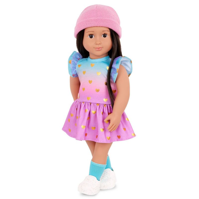 Our Generation Lovely Hearts Pink Hat &#38; Gradient Dress Outfit for 18&#34; Dolls, 3 of 7