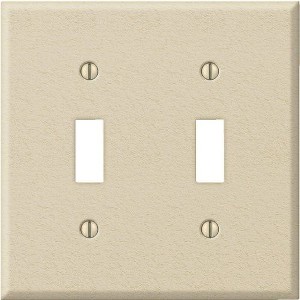 Amerelle PRO 2-Gang Stamped Steel Toggle Switch Wall Plate, Ivory Wrinkle - 1 of 1