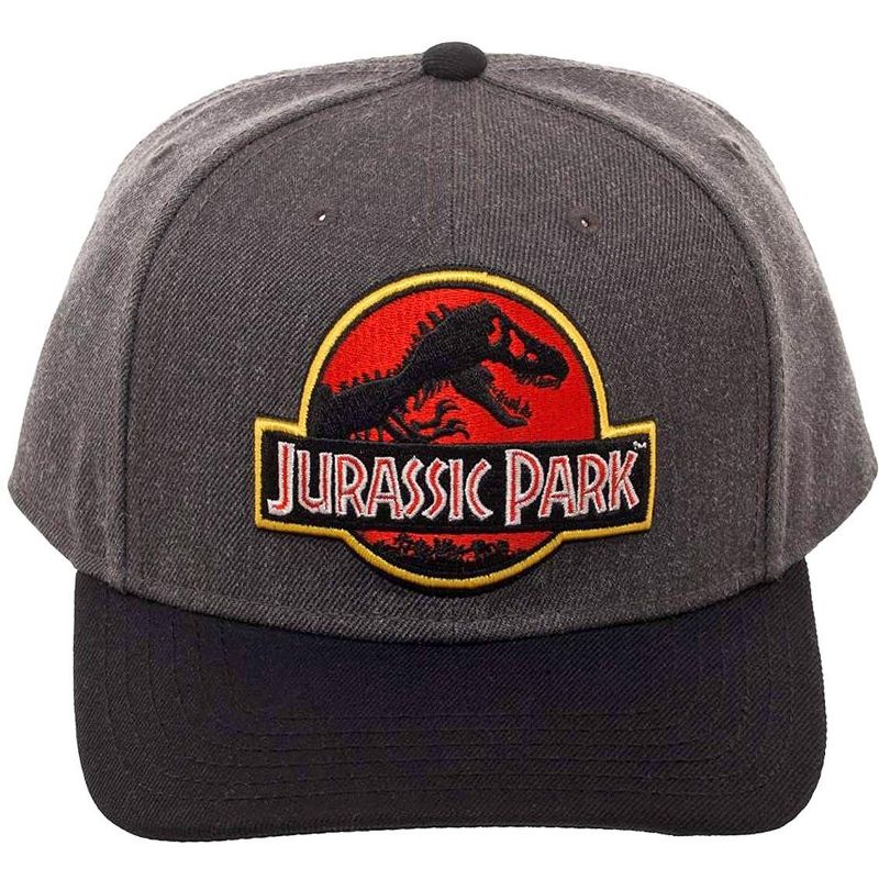 Jurassic Park Hat Classic Logo Curved Snapback Cap Grey, 2 of 5