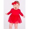 RuffleButts Baby/Toddler Girls Long Sleeve Tulle Skirted Romper - 3 of 4