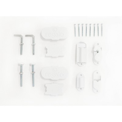 White Adjustable Metal Stairway Safety Gate