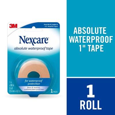 Nexcare Absolute Waterproof First Aid Tape, Tan, 1 in x 5 yds