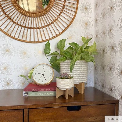 Gold and White Geometric Self-Adhesive Removable Wallpaper