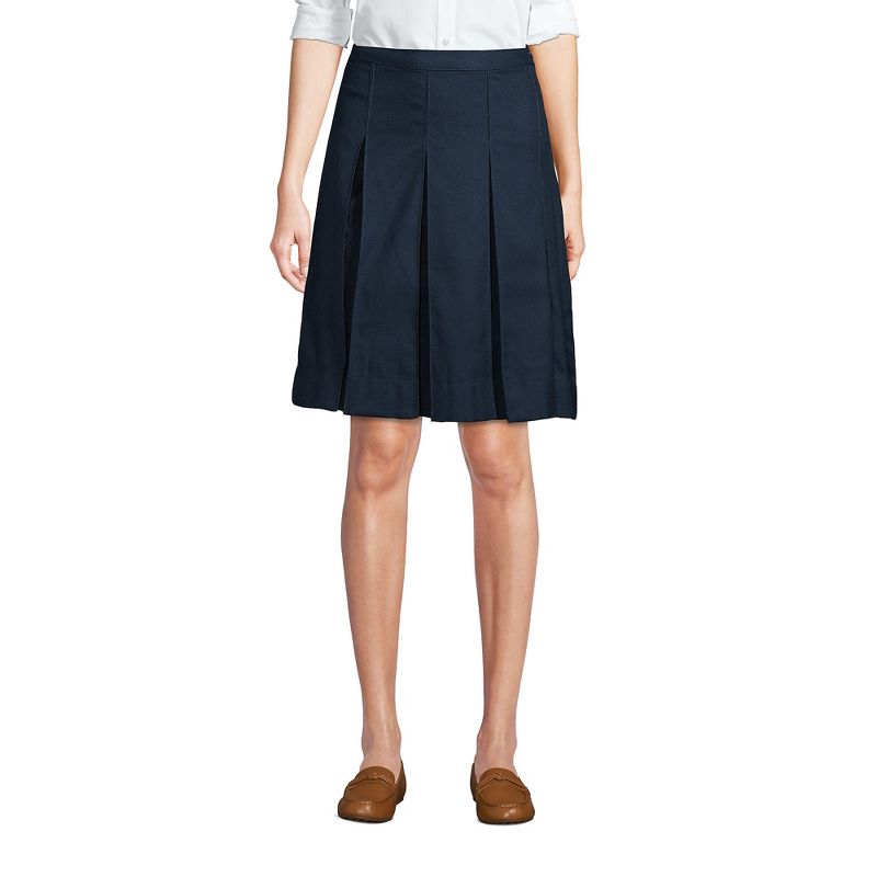 Lands' End Lands' End School Uniform Women's Solid Box Pleat Skirt Above Knee, 2 of 3