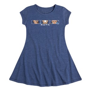 Girls' - Avatar: The Last Airbender - Battle Face Fit & Flair Cap Sleeve Dress - 1 of 4