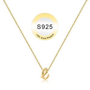 Turandoss S925 Sterling Silver Initial Necklace for Women Girls, Dainty 18K Gold Letter Necklace, Gold Jewelry for Women, Gifts for Girls, 16+3Inches - 1 of 4