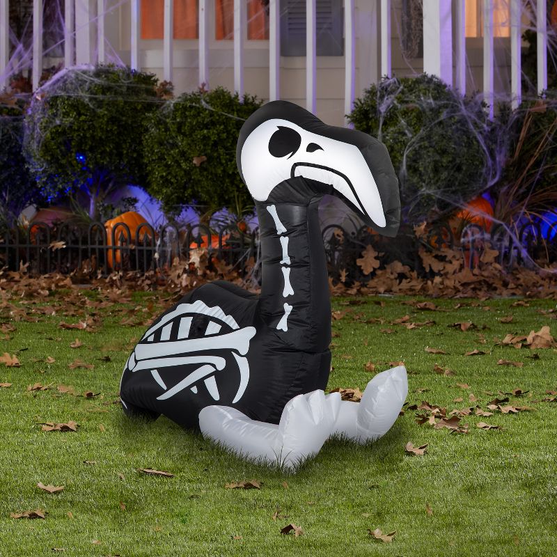 Gemmy Airblown Inflatable Skeleton Flamingo, 3 ft Tall, Multicolored, 2 of 4