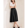 INSPIRE CHIC Women's High Waist Office Work Midi Flared Pleated A-Line Skirts - 2 of 4