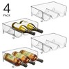 mDesign Plastic Free-Standing Stacking 3 Bottle Wine Storage Rack, Clear, USA Made - 2 of 4