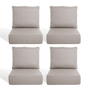 Buenhomino 24"x22" Outdoor Deep Seat Cushion Set, 6-inch Thicked Waterproof Patio Furniture Cushions with Removable Cover,8 Colors - 1 of 4