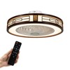 YIYIBYUS 22In Brown Modern Round Enclosed Ceiling Fan with 7 Blades - 2 of 4