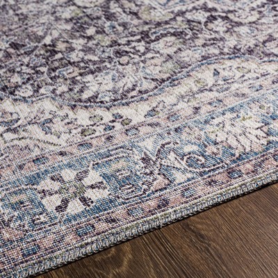 Colin Light Blue Chenille 6'7"x9' Easy-Care Rectangular Rug