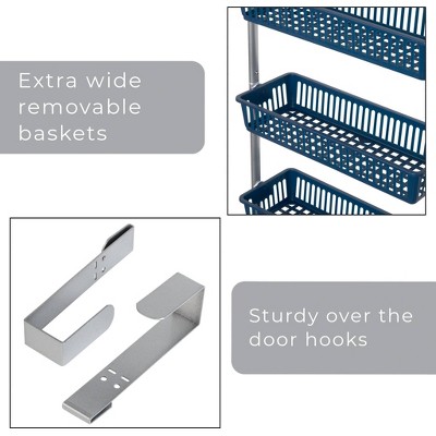 Navy 8-Tier Over-The-Door Pantry Organizer with Steel Frame