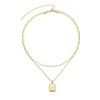 Adornia 14k Gold Plated Pave Tag Pendant and Herringbone Chain Necklace Set - 3 of 3