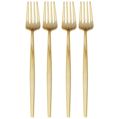 Silver Spoons Modern Disposable Flatware Set, Includes 20 Forks, Silver, Opulence Collection	