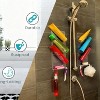 Two-piece set easy to clean durable rust-proof bathroom storage rack, no suction cups, no screws, wall-mounted adjustable shower cage, acrylic shelf - 2 of 4