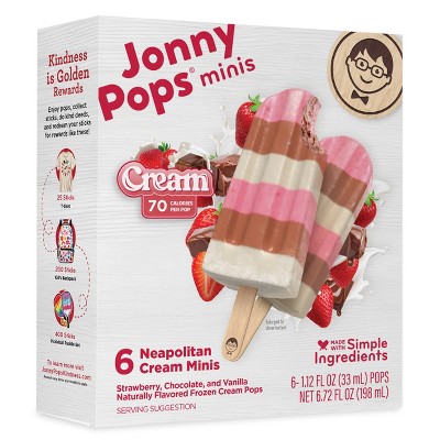 JonnyPops Neapolitan Cream Minis Frozen Pops - 6.75 fl oz/6ct