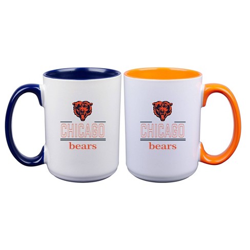 Chicago Bears Coffee Cup Mug Vintage 80s NFL Orange Grid Papel Licensed