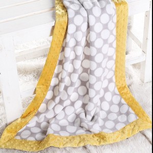Bacati - Solid Yellow with Solid Border Blanket (Yellow/Grey Border) - 1 of 4